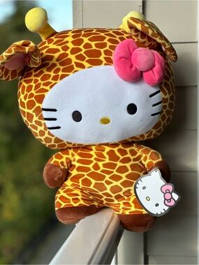 Sanrio Hello Kitty in Giraffe Costume with Pink Bow